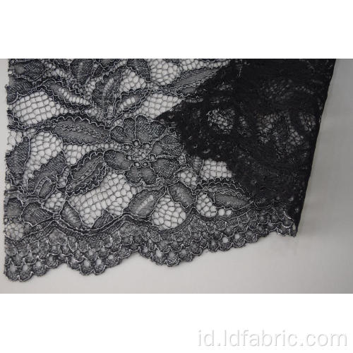 100% Polyester Cord Lace Fabric Dengan Glitter